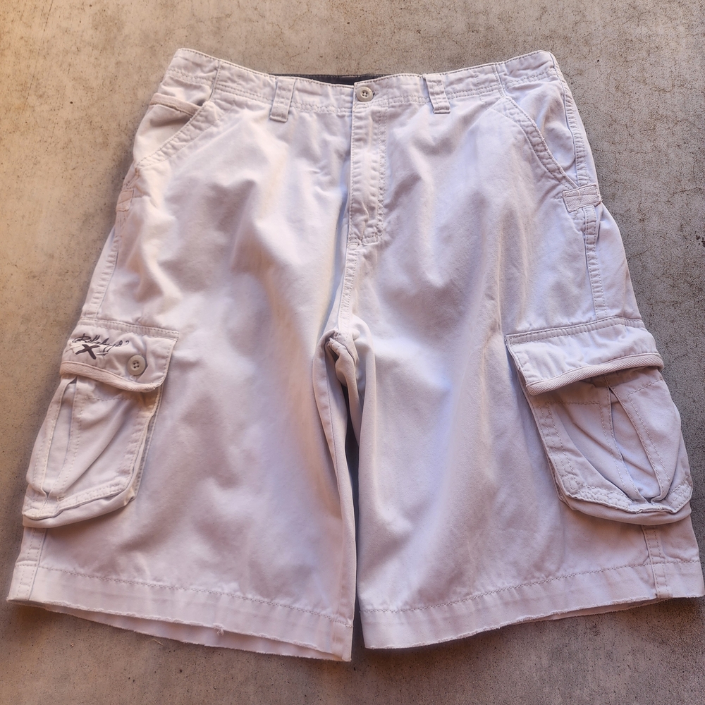 Vintage Y2K Baggy Billabong Cargo Shorts Size 34 Beige Tan Surf Skate